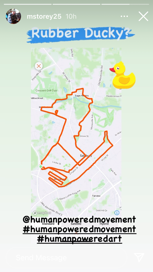 Human Powered Movement Challenge - Human Powered Art - GPS drawing of a Rubber Ducky