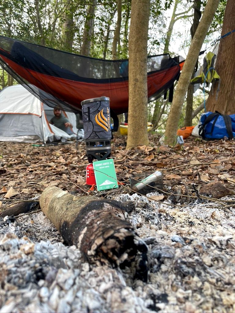 Human Powered Movement - Journal - Morning campsite coffee - Paddling the entire length of the Wateree River with the Catawba Riverkeeper Foundation