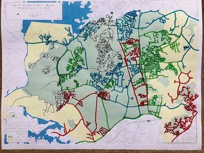 Working Map of Huntersville, NC during Human Powered Movement's Every Single Street Challenge
