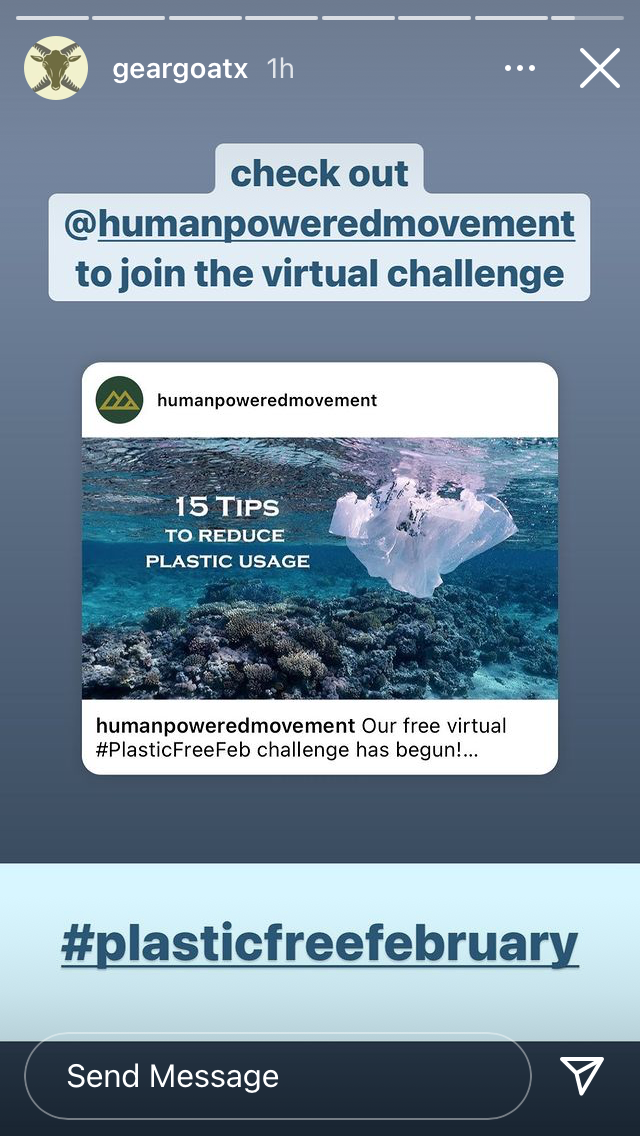 Human Powered Movement Challenge - Plastic Free Feb - Pre challenge - 3rd party promotion