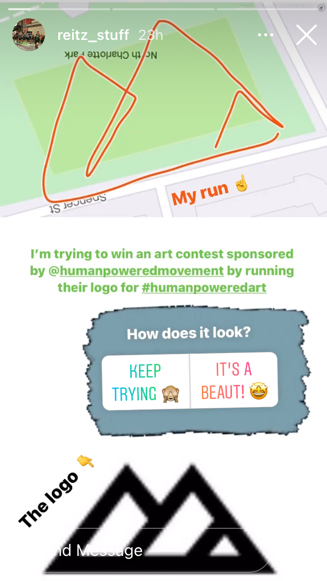 Human Powered Movement Challenge - Human Powered Art - GPS drawing of mountains