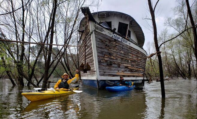 Human Powered Movement - Journal - One of many abandoned riverboats - Paddling the entire length of the Wateree River with the Catawba Riverkeeper Foundation